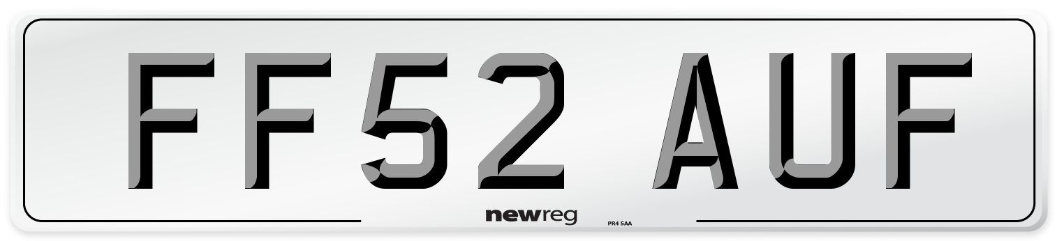 FF52 AUF Number Plate from New Reg